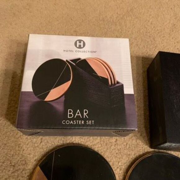 Hotel Collection 4 Coaster Bar Coasters Set - Picture 3 of 10